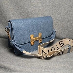 28. NWT H By Halston Denim Crossbody Bag